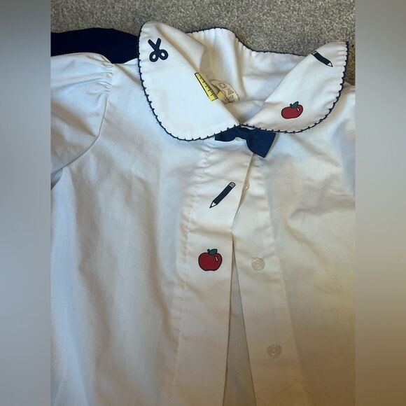 Vintage 90s back to school Apple two piece shirt and skirt size 2t - Picture 4 of 7